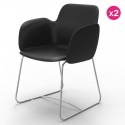 Lot de 2 Chaises Vondom Pezzettina Noir Mat et Métal