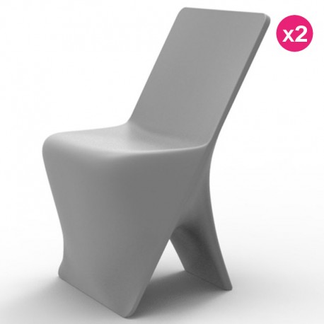 Set of 2 chairs Vondom design Sloo Grisr