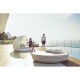 Transat Bain de Soleil Vondom Rond Vela Daybed Dossier Inclinable Silvertex Blanc