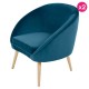 Lot de 2 Fauteuils en Velours Bleu et Bois Sair KosyForm