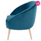 Lot de 2 Fauteuils en Velours Bleu et Bois Sair KosyForm