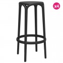 4-Hocker-Reihe von Bar Brooklyn Vondom Sitzhöhe 76 schwarz