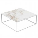 Table basse Pixel Vondom Dekton Entzo blanc et pieds blancs 100x100xH25