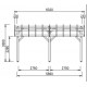 Posto auto coperto in legno a parete singola 22m2 con tetto Habrita