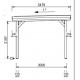 Posto auto coperto in legno senza tetto 304x502 Delahaye 15 m2