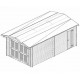 Massief houten garage Habrita 24,23m2 in planken van 60mm