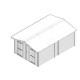 Solid wood garage Habrita 21m2 with planks 28mm