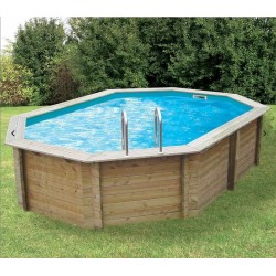 Piscine Bois Sunwater 490x300 H120cm Liner bleu Ubbink