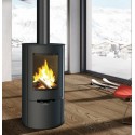 Poêle à bois rond Bronpi Dover 9kW avec Bûcher