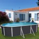 Oberirdischer Pool TOI Prestigio oval 550x366x120 Anthrazit