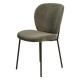 Set of 2 Dining Chairs Green Fabrics with Black Metal Base Bala VeryForma