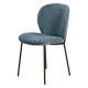 Set of 2 Dining Chairs Blue Fabrics with Black Metal Base Bala VeryForma