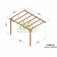 Anlehnpergola aus rohem Holz Andorra 4x3m 12m2