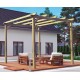 Vrijstaande massief houten pergola Madrid 4.20x4.20m 17m2