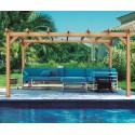 Freestanding solid wood pergola Valencia 500x400cm 20m2