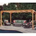 Vrijstaande pergola in ruw hout Alicante 600x300cm 18m2