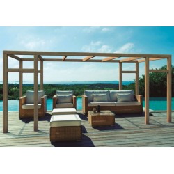 Vrijstaande pergola in ruw hout Granada 600x300cm 18m2