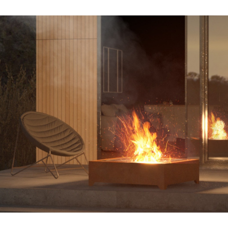 Square Corten 1000 Infire Steel Fire Bowl