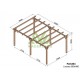 Pergola autoportée en bois Linares 6x4m 24m2