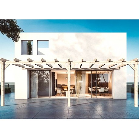 Sevilla 6x4m 24m2 Wandpergola aus Rohholz