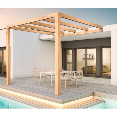 Burgos Raw Wood Lean-to Pergola 5x4m 20m2