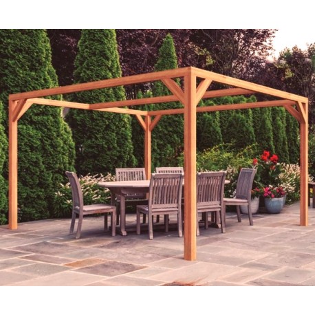 Pérgola exenta Tarragona 4x4m 16m2 en madera en bruto