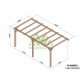 Pérgola de pared de madera en bruto Cádiz 6x3m 18m2