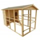 Grande pollaio da giardino in legno 8-12 galline Habrita 6,10m2 bi-body