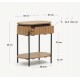 Table de Chevet avec tiroir bois manguier ovale 55 Cali VeryForma