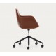 Tisia VeryForma brown synthetic leather and aluminium office chair with matt black finish