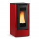 La Nordica Extraflame Dahiana VFS 10 kW Estufa de pellets ventilada rojo burdeos