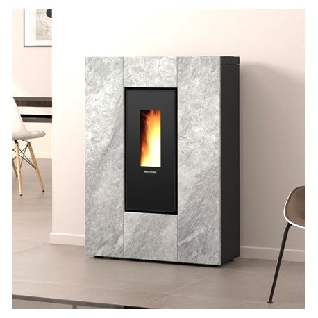 Fogão a Pellets Estreito La Nordica Extraflame Marilena Plus AD 8kW Preto