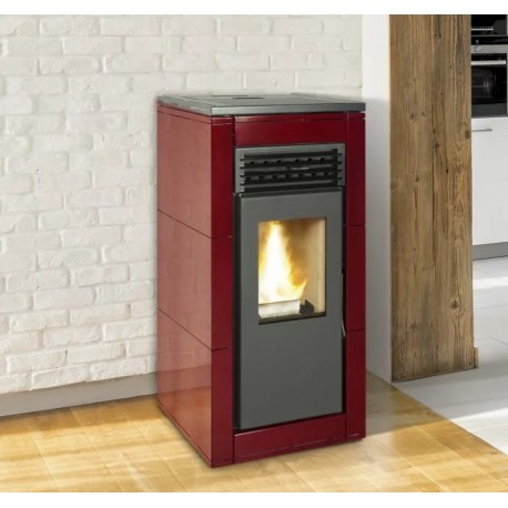 Ferlux Nerea 10 kW Stufa a Pellet Rosso Imperiale