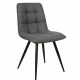 Set of 4 Lize Dining Chairs Dark Grey Fabric Metal Legs VeryForma