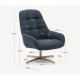 Aspe swivel armchair blue fabric and metal VeryForma