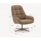 Aspe swivel armchair in light brown fabric and VeryForma metal