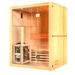 Sauna a vapor 4,5 kW Nordic Panoramic 2 lugares Fogão Harvia UniSpas