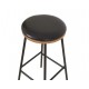 Set of 2 Marc VeryForma Black Imitation Leather Bar Stools and Metal Legs