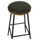 Set of 2 Marc VeryForma Black Imitation Leather Bar Stools and Metal Legs